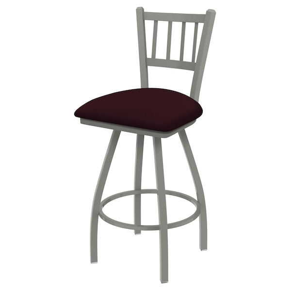 36" Swivel Bar Stool, Nickel Finish, Canter Bordeaux Seat